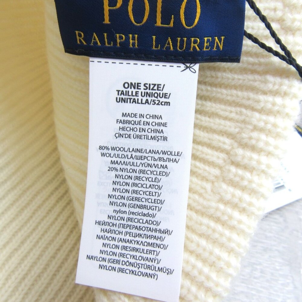 Polo Ralph Lauren Ralph’s Coffee Wool-Blend Cream Beanie Cap One Size NEW - Picture 10 of 12